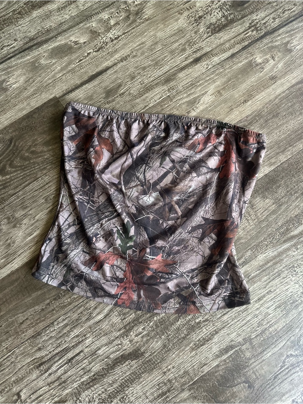 SHEIN Brown & Olive Camo Strapless Tube Top - NWOT